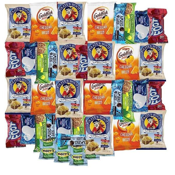 Snack Box Variety Care Pack - College Student Care Package, Crackers, Granola Bars and Candy Gift Box (30 Count)